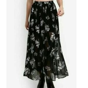 Free People Lydia Floral Black Skirt